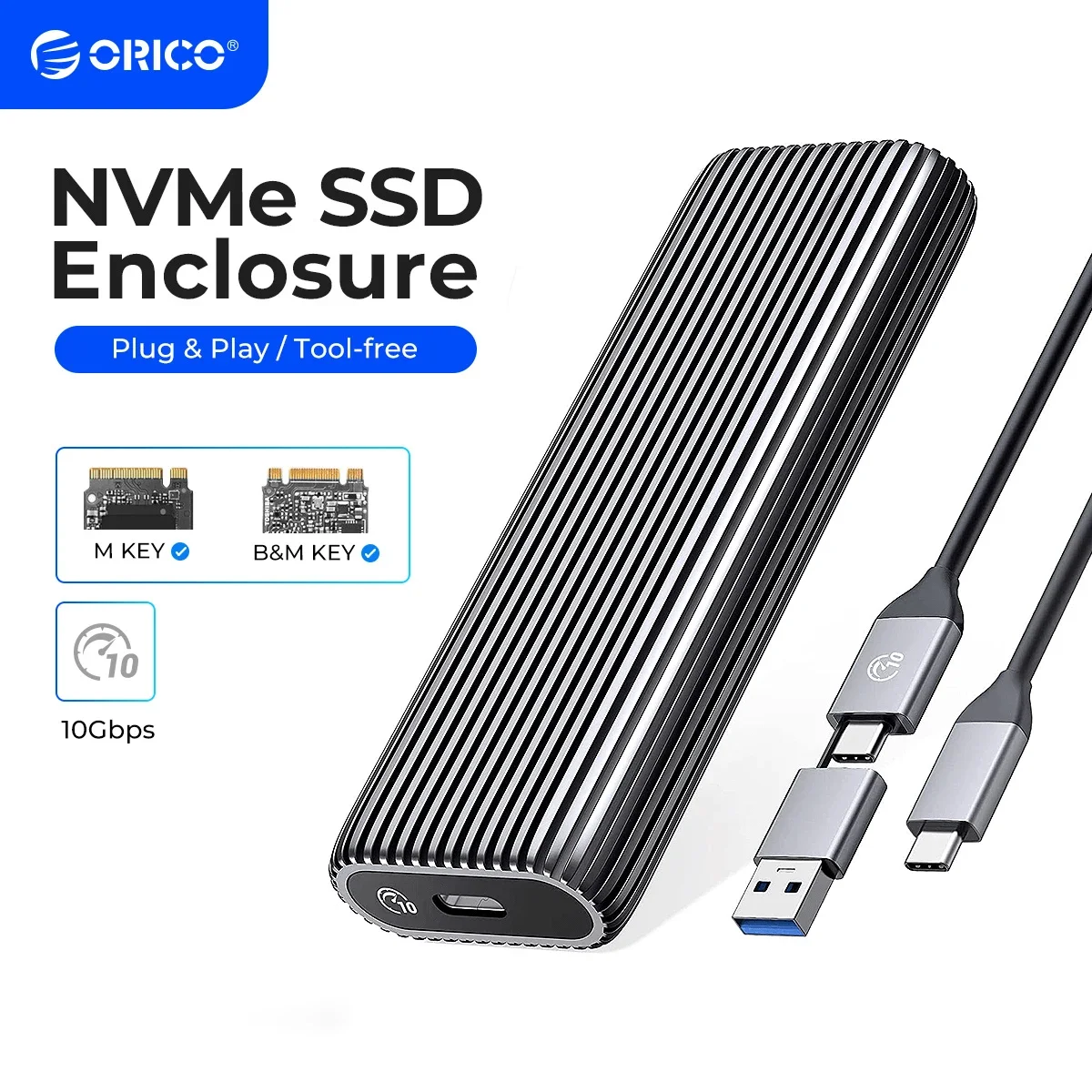 ORICO Tool Free Aluminum NVMe SSD Enclosure