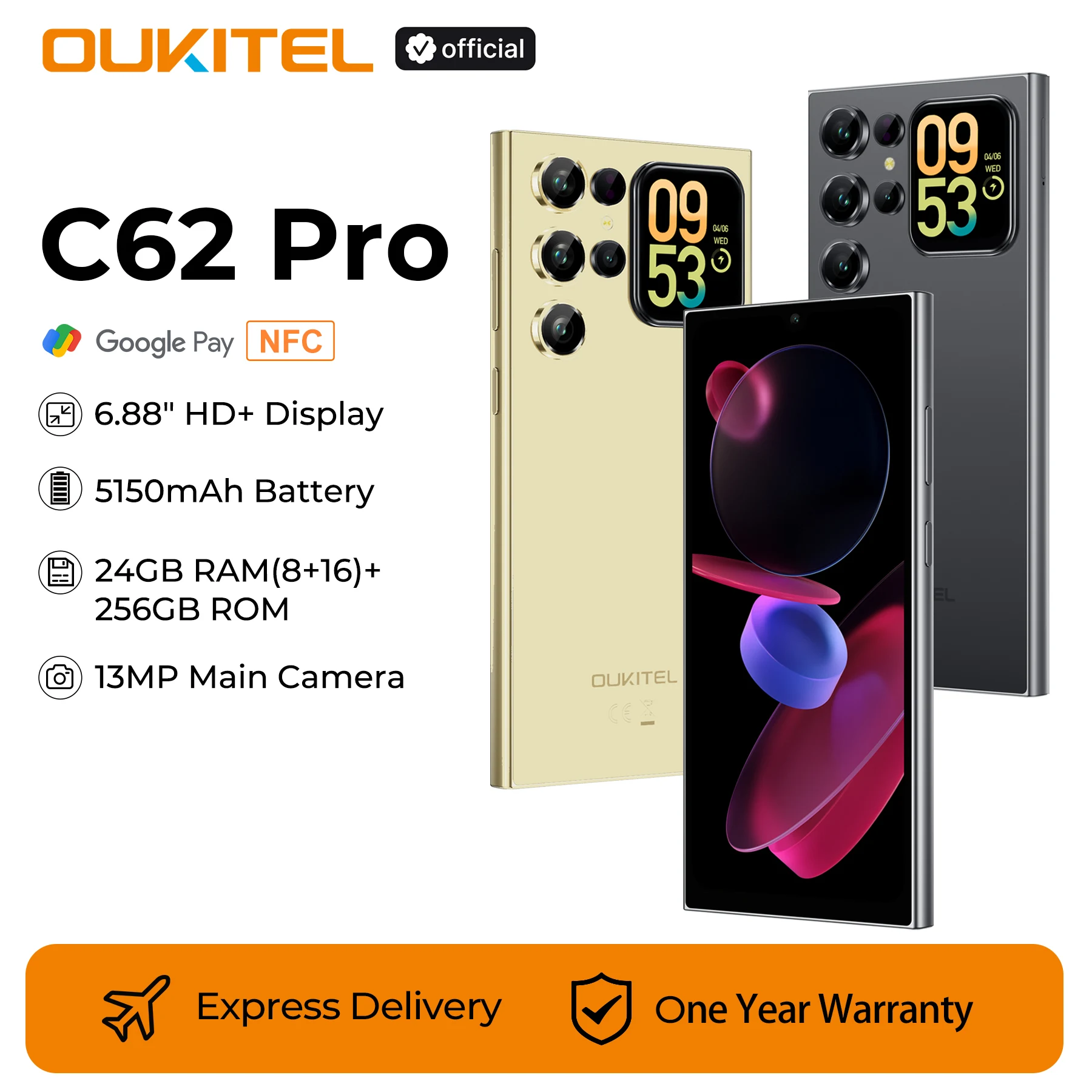هاتف OUKITEL C62 Pro الذكي
