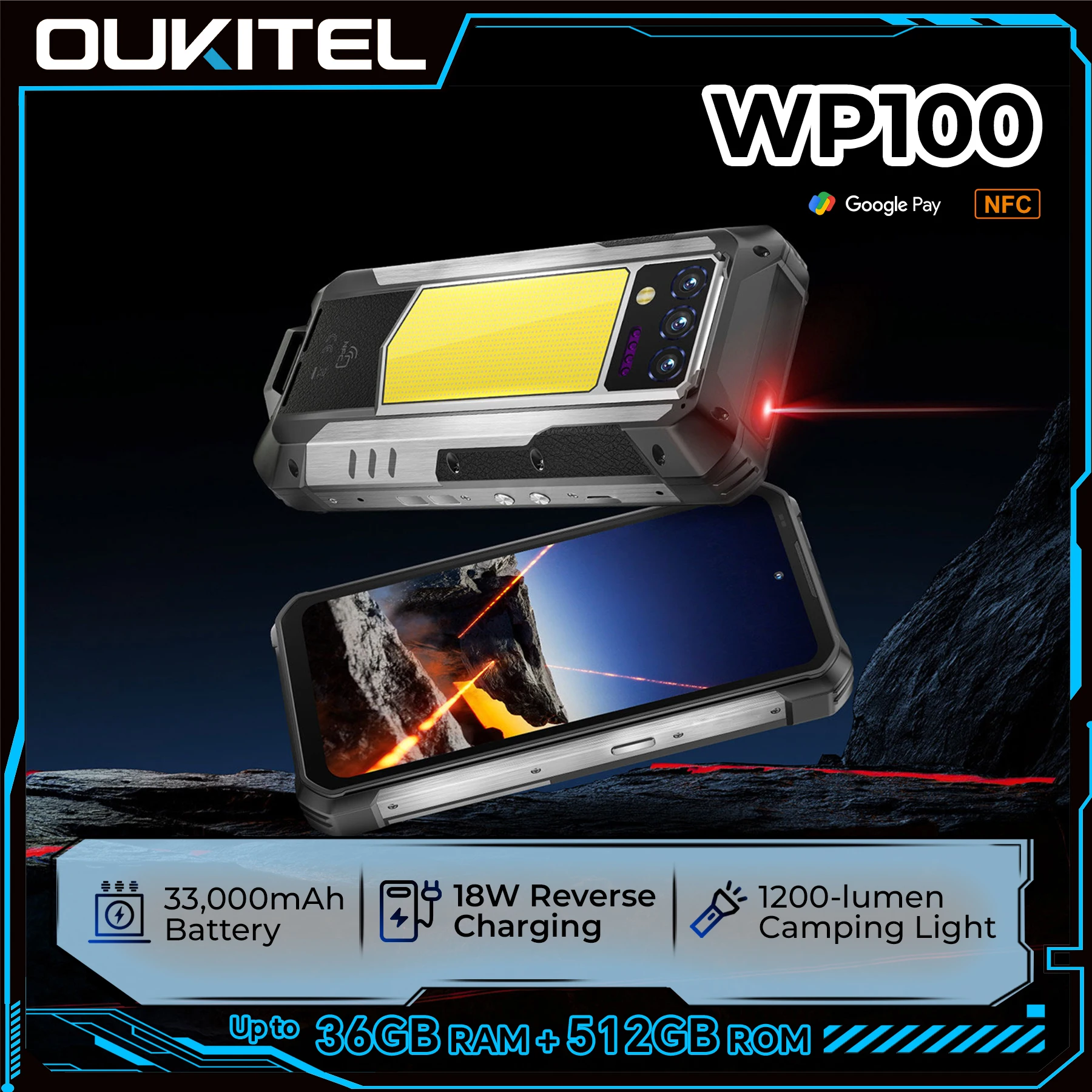 هاتف OUKITEL WP100 الذكي المتين