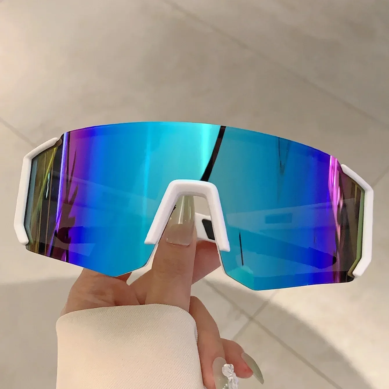 Oversized Rimless Sport Sunglasses for Outdoor