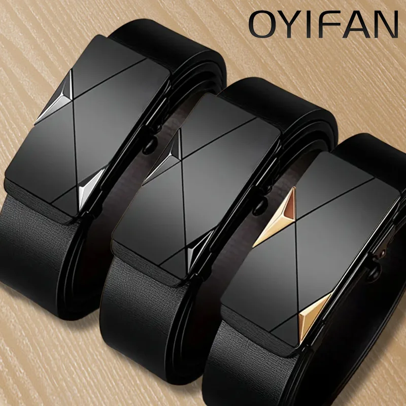 OYIFAN Men’s Genuine Leather Ratchet Belt