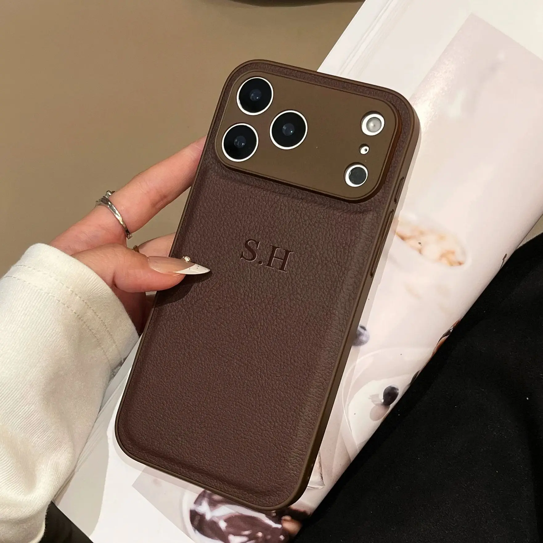 Personalized 3D DIY Faux Leather Phone Case