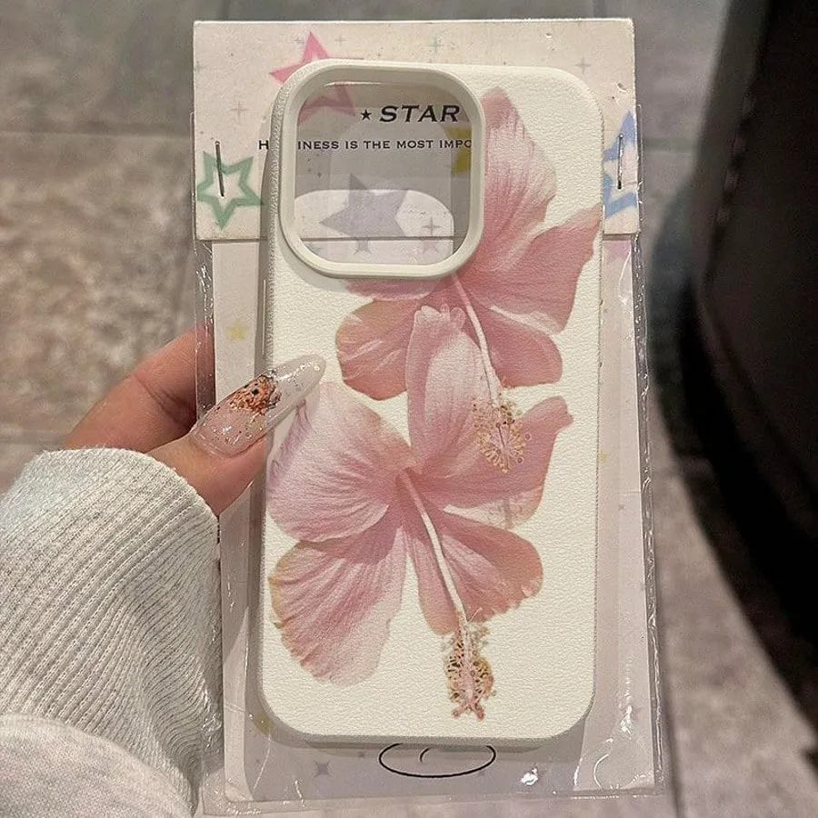 Elegant Pink Hibiscus Phone Case for iPhone