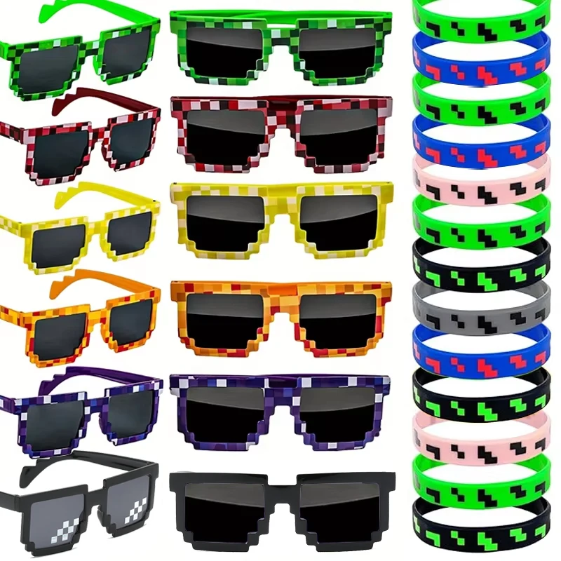 Pixel Themed Party Favors Sunglasses & Bracelets