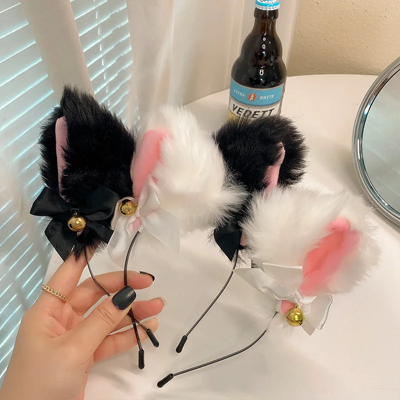 Elegant Plush Lace Cat Ears Headband