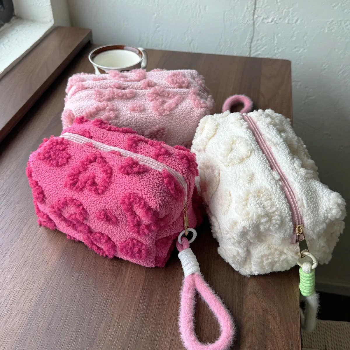 Portable Love Print Makeup Storage Bags