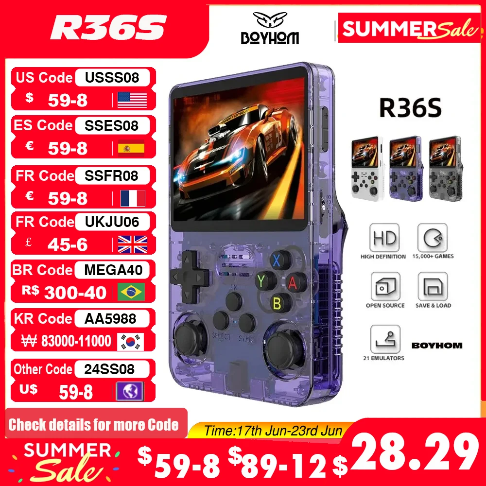 ريتروموبايل R36S نظام ألعاب محمول