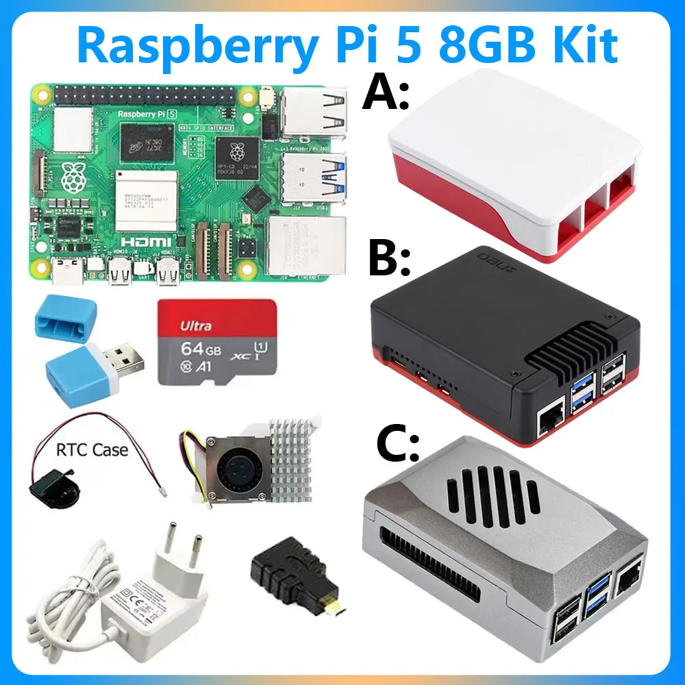مجموعة Raspberry Pi 5 بذاكرة تصل 8GB
