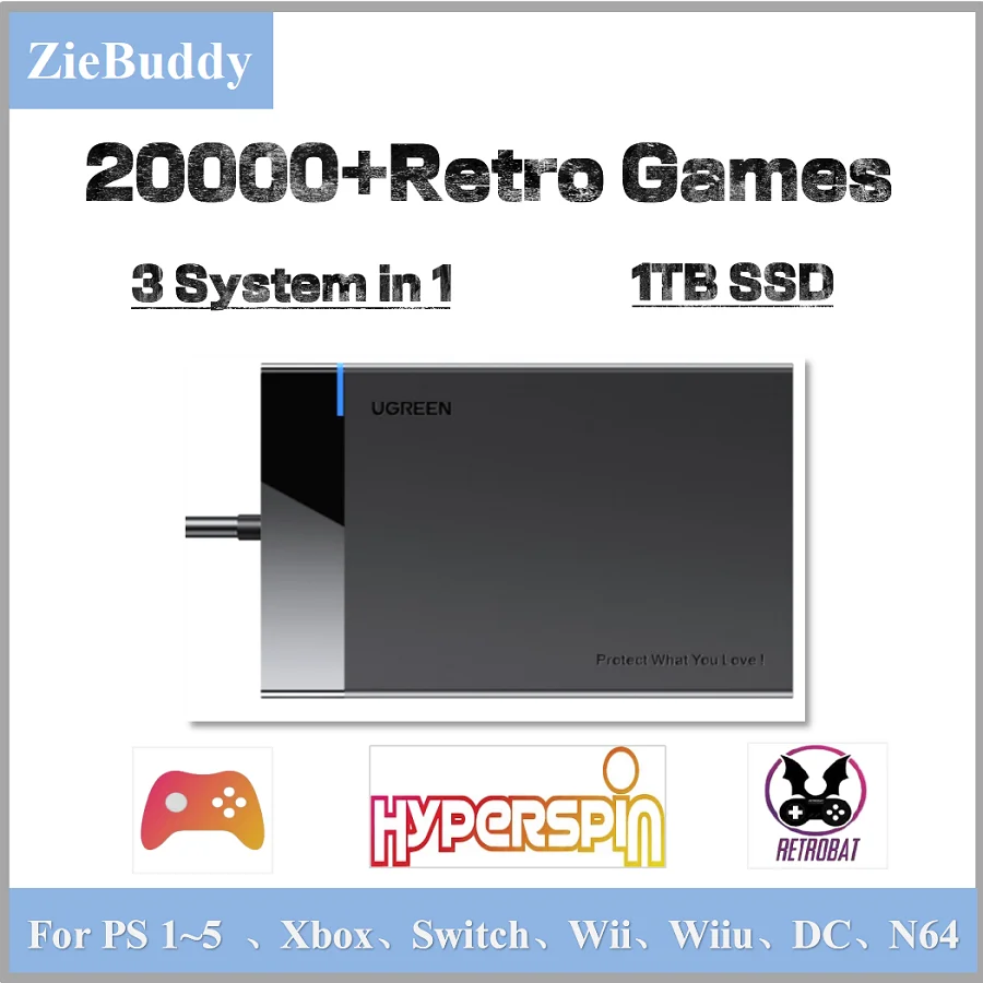 وحدة تحكم Retro Game مع 1 تيرابايت SSD