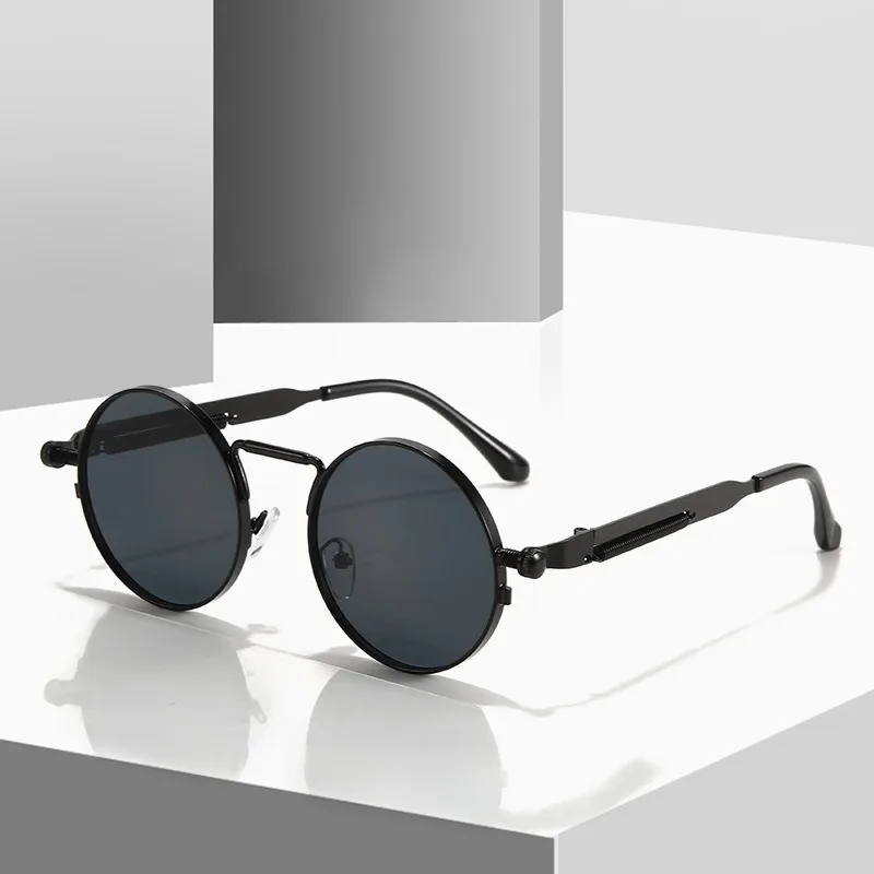 Retro Punk Style Round Sunglasses