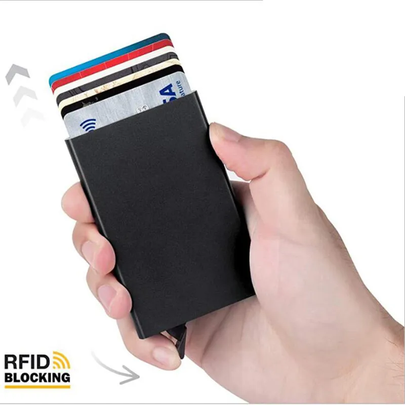 Rfid Slim Metal Wallet for Men and Women