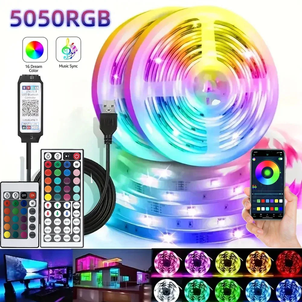 Smart RGB LED Strip Lights with Music Sync