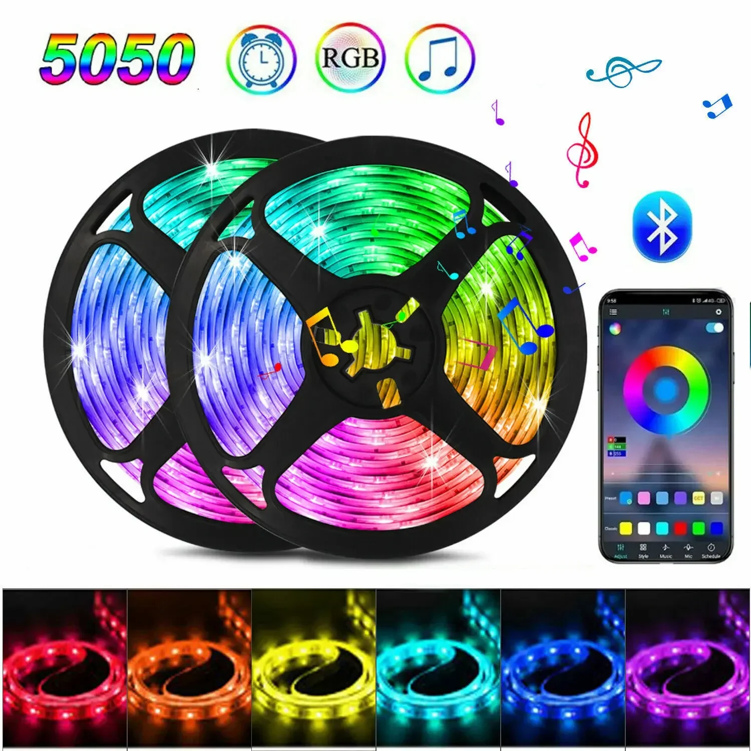 Bluetooth Controlled RGB LED Strip Lights