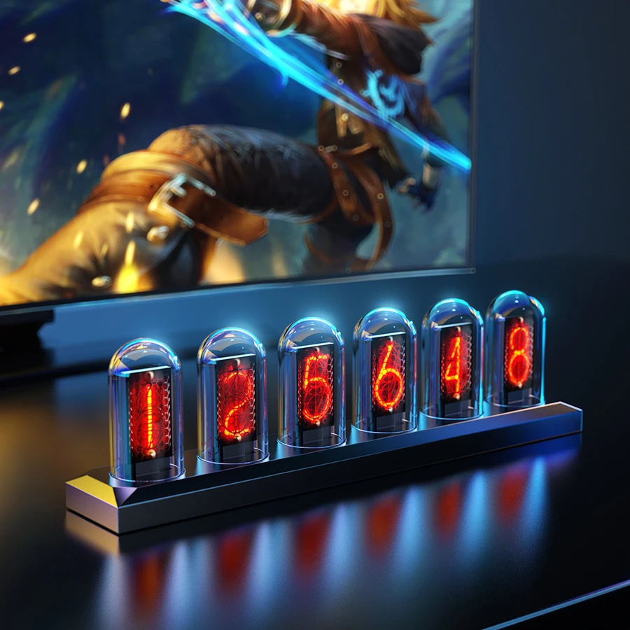 ساعة RGB Nixie LED لتزيين المكتب