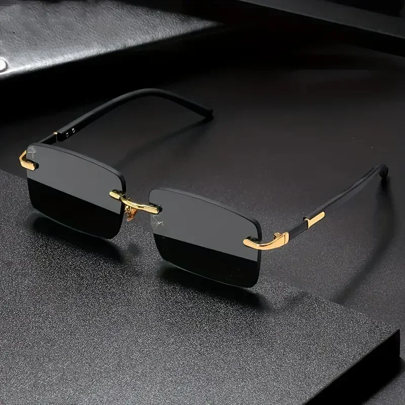Trendy Rimless Rectangle Sunglasses