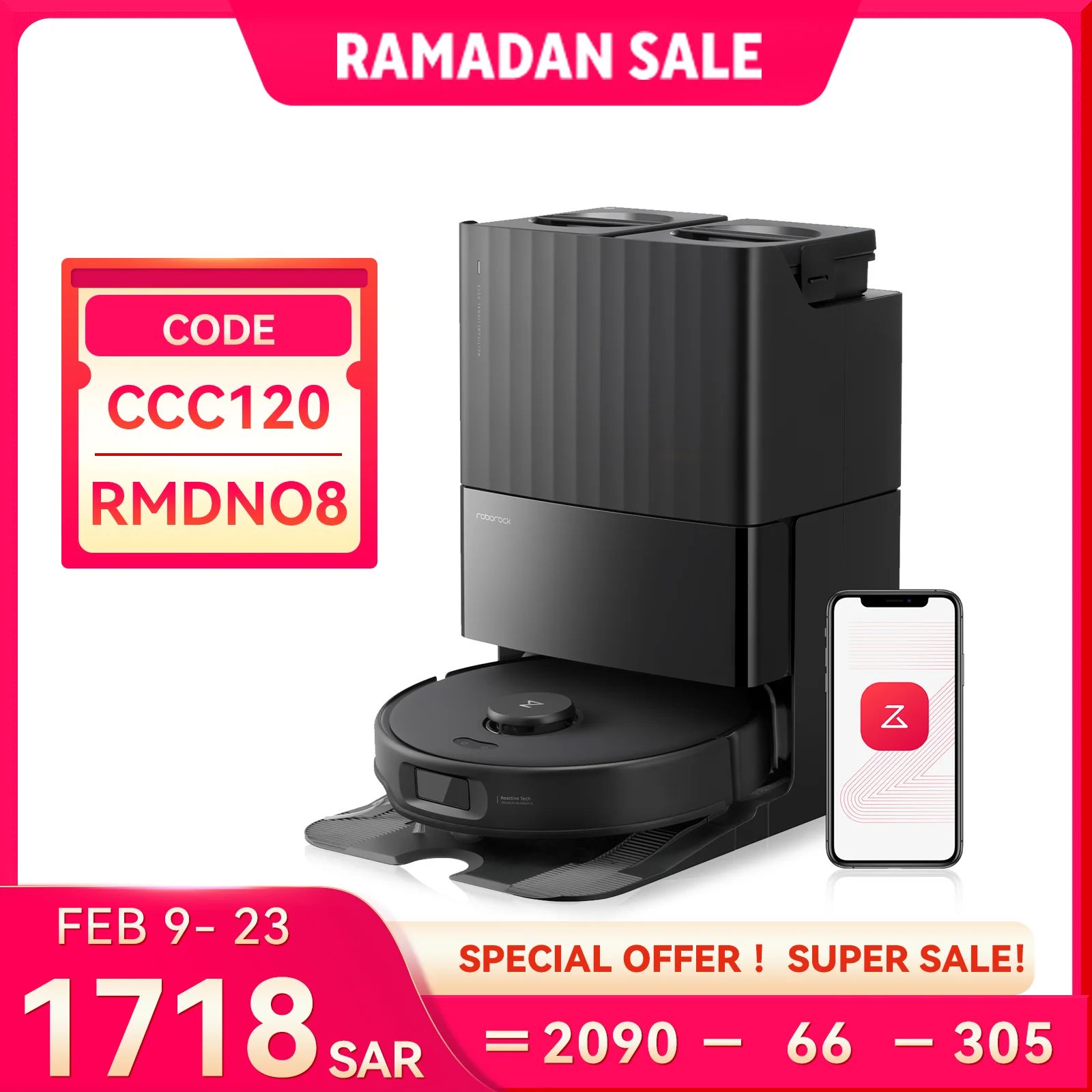 روبوت مكنسة كهربائية مزدوجة 18500Pa
