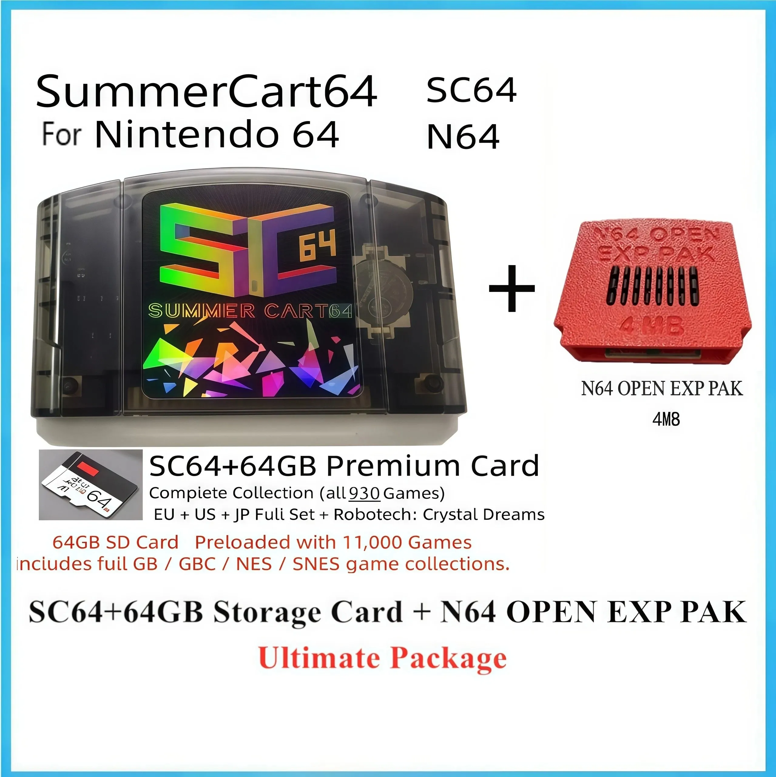 بطاقة ألعاب SC64 N64 64 جيجابايت