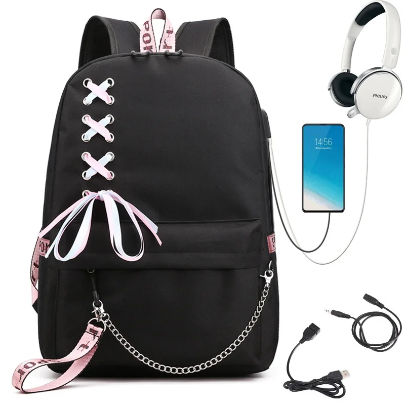Trendy USB Charging College Backpack