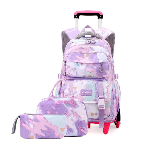 Teen Girls School Wheeled Trolley Bag