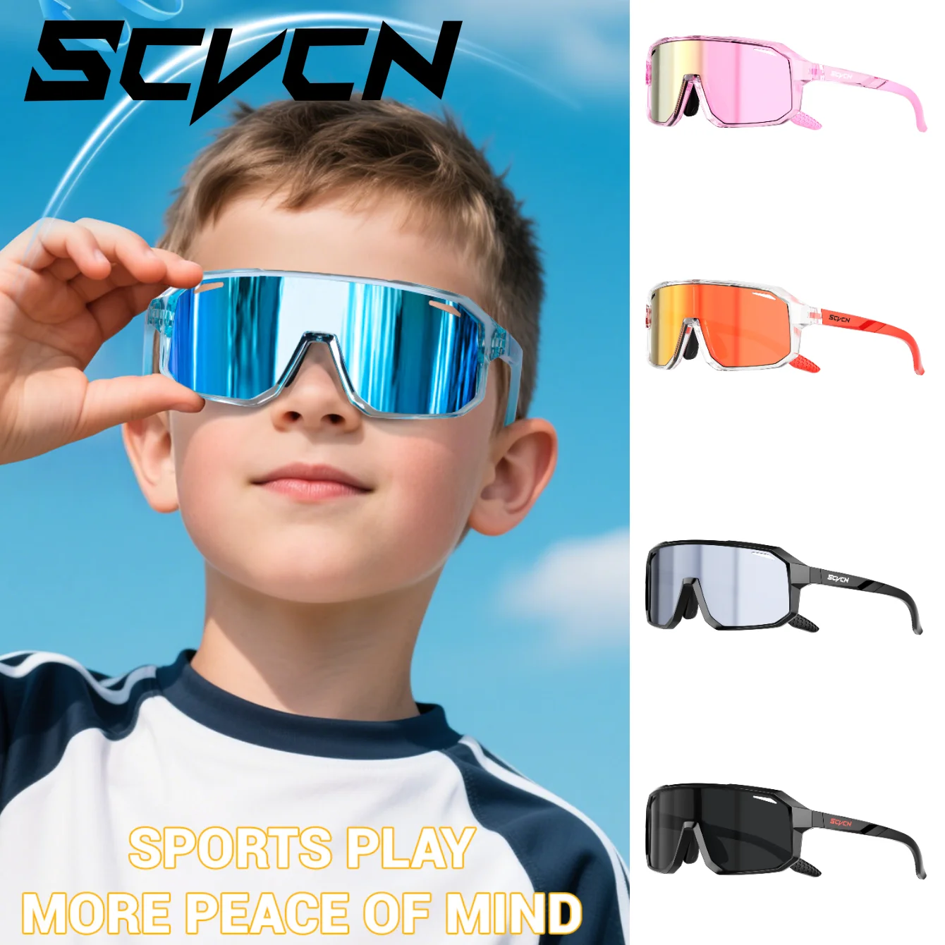 SCVCN Kids UV400 Bike Sunglasses