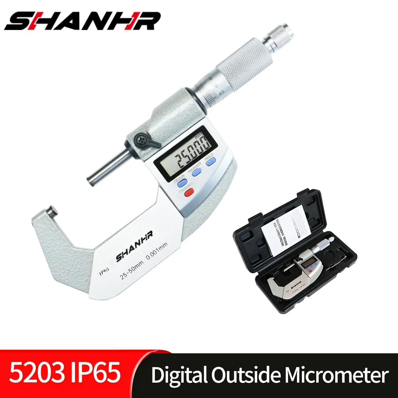Precision Digital Micrometer Gauge 0-25mm