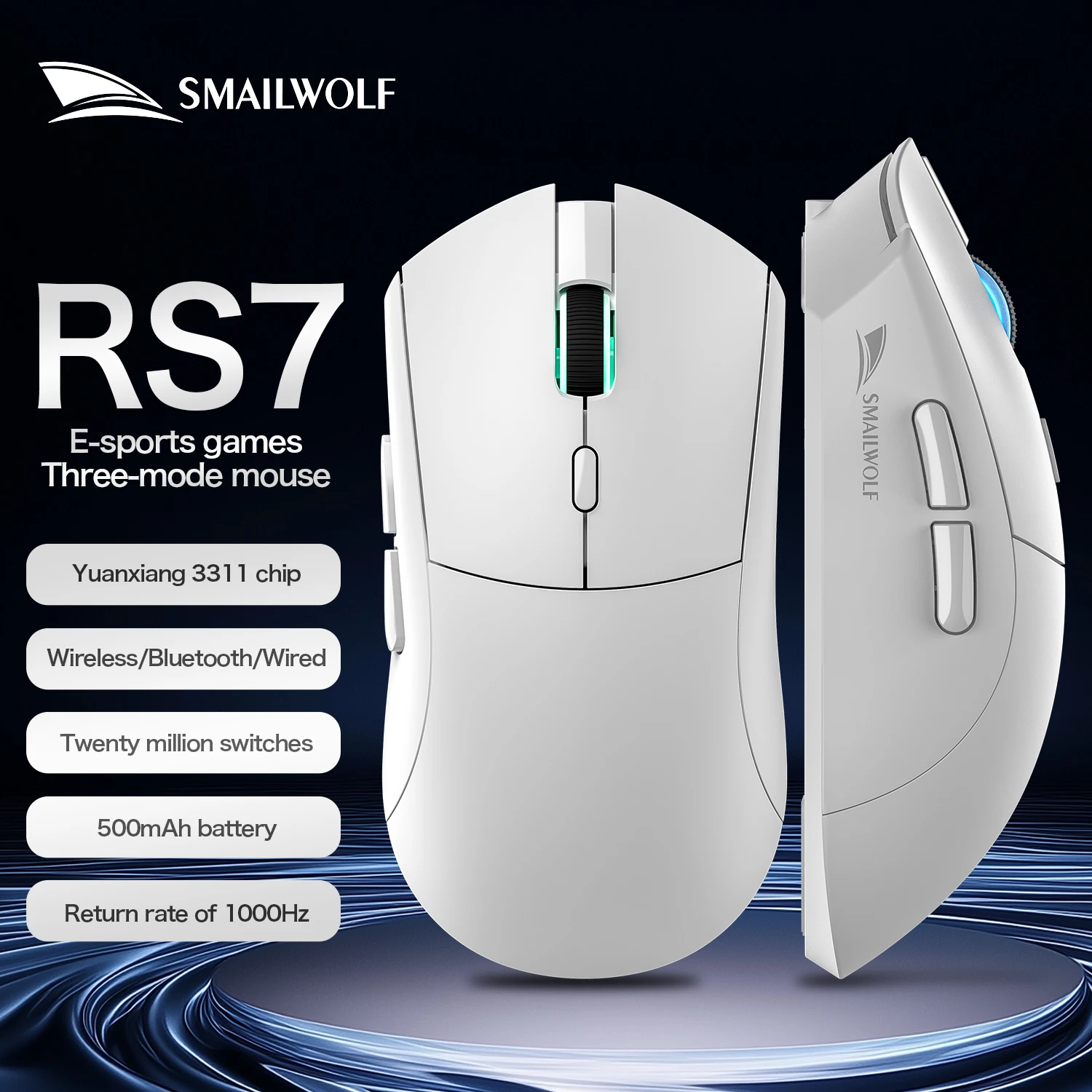 ماوس ألعاب لاسلكي بلوتوث SMAILWOLF RS7
