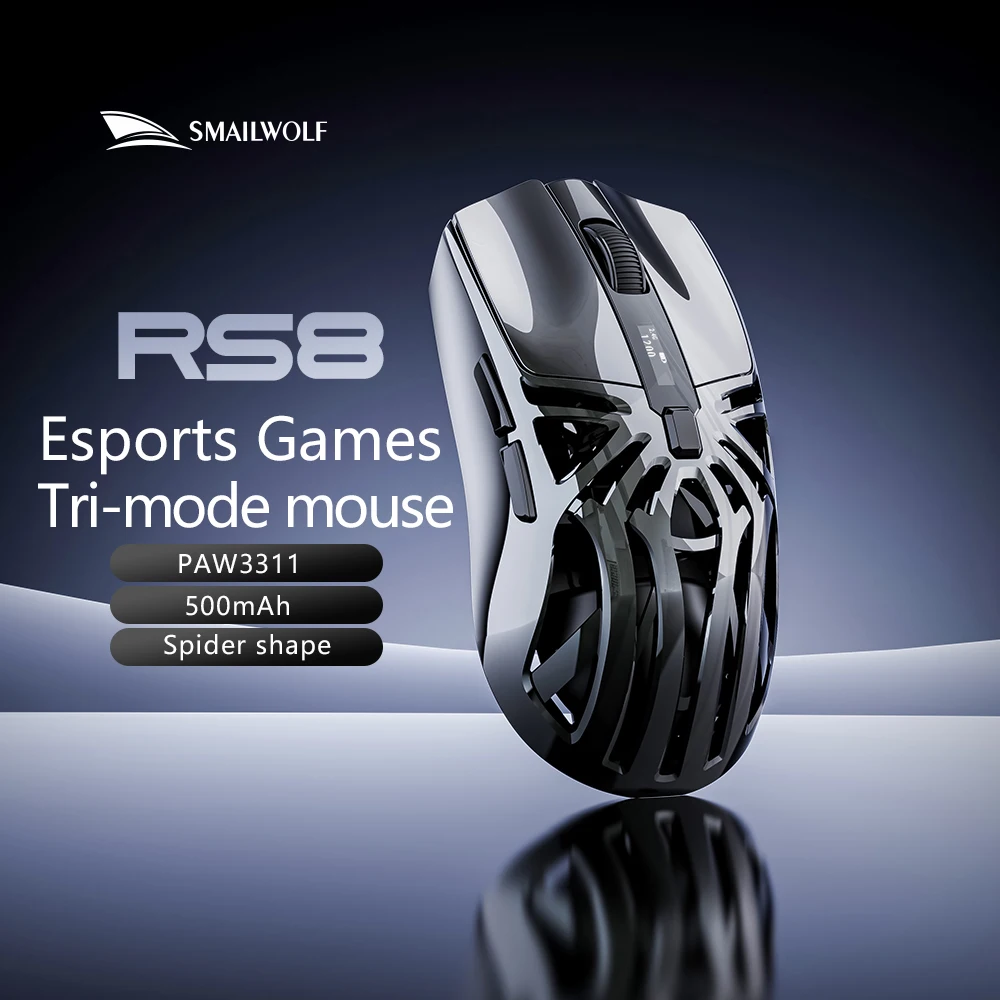 فأرة ألعاب لاسلكية خفيفة الوزن SMAILWOLF RS8
