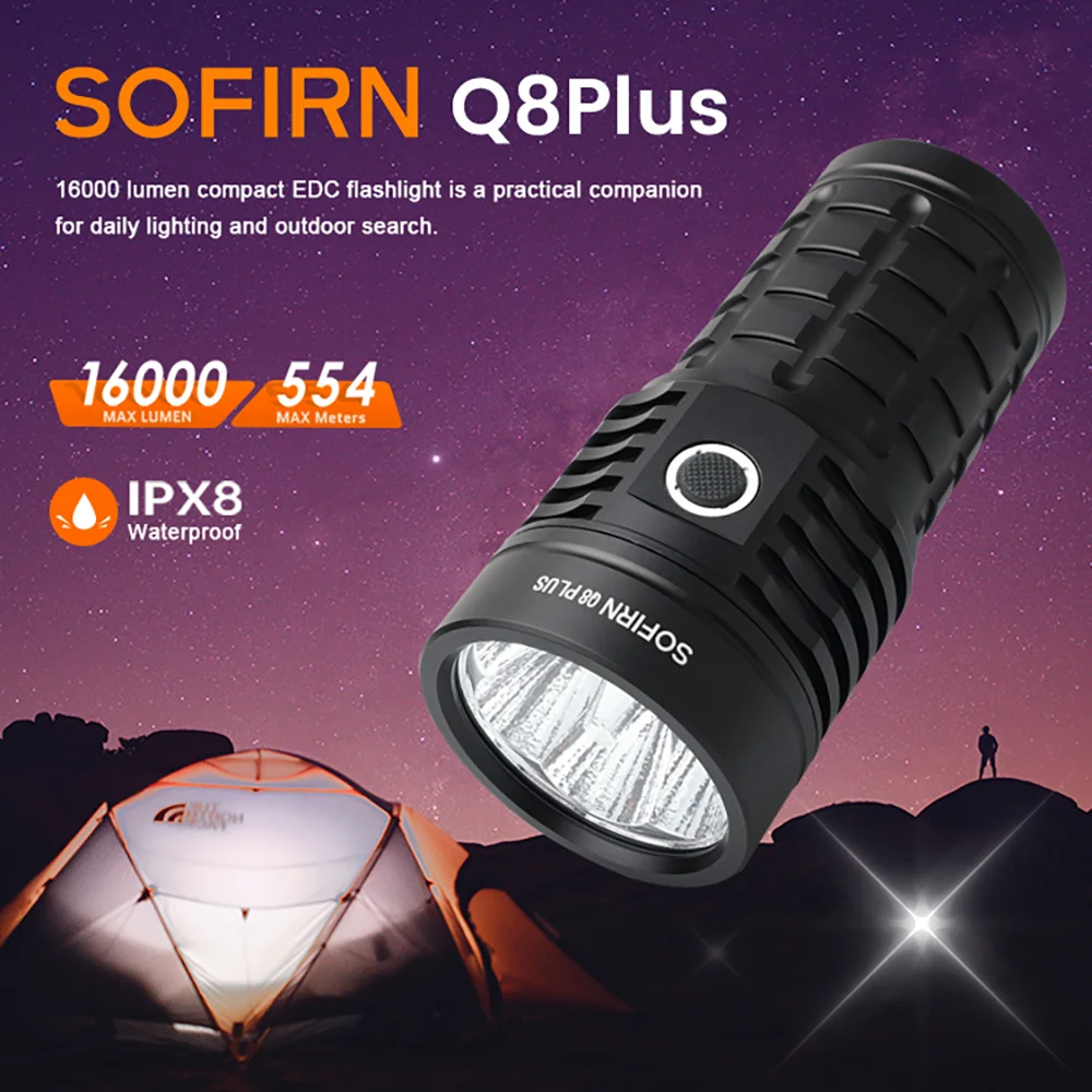 مصباح يدوي قوي محمول Sofirn Q8 Plus