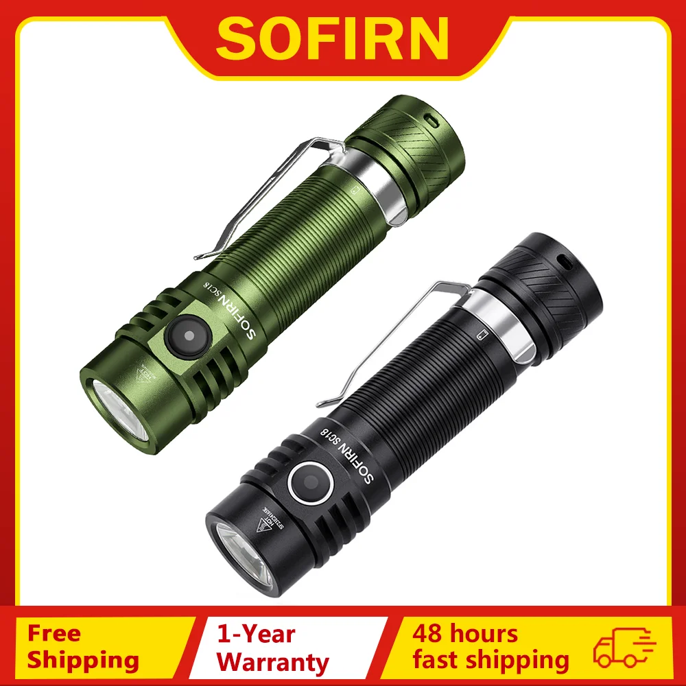 مصباح يدوي Sofirn SC18 القابل لإعادة الشحن