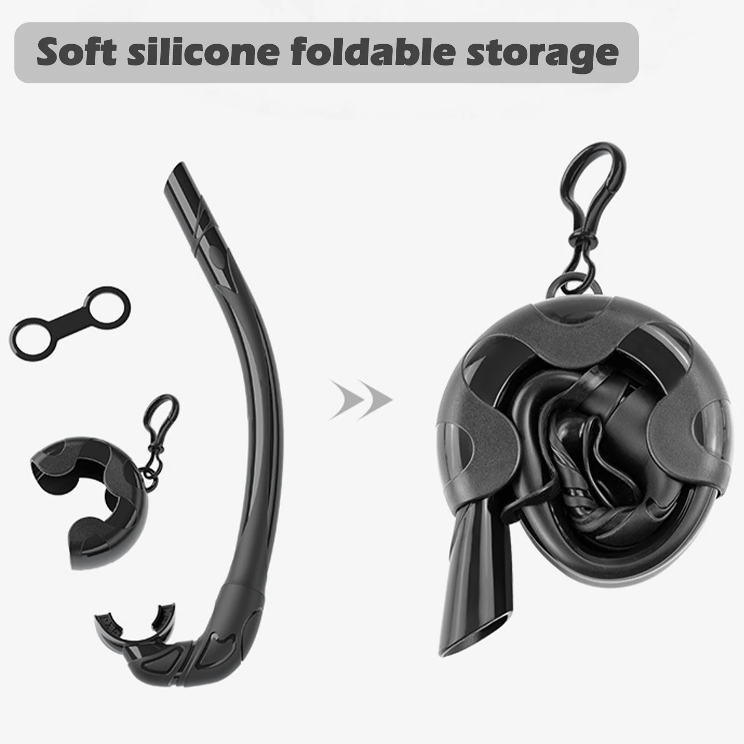 Portable Silicone Diving Snorkel for Adults