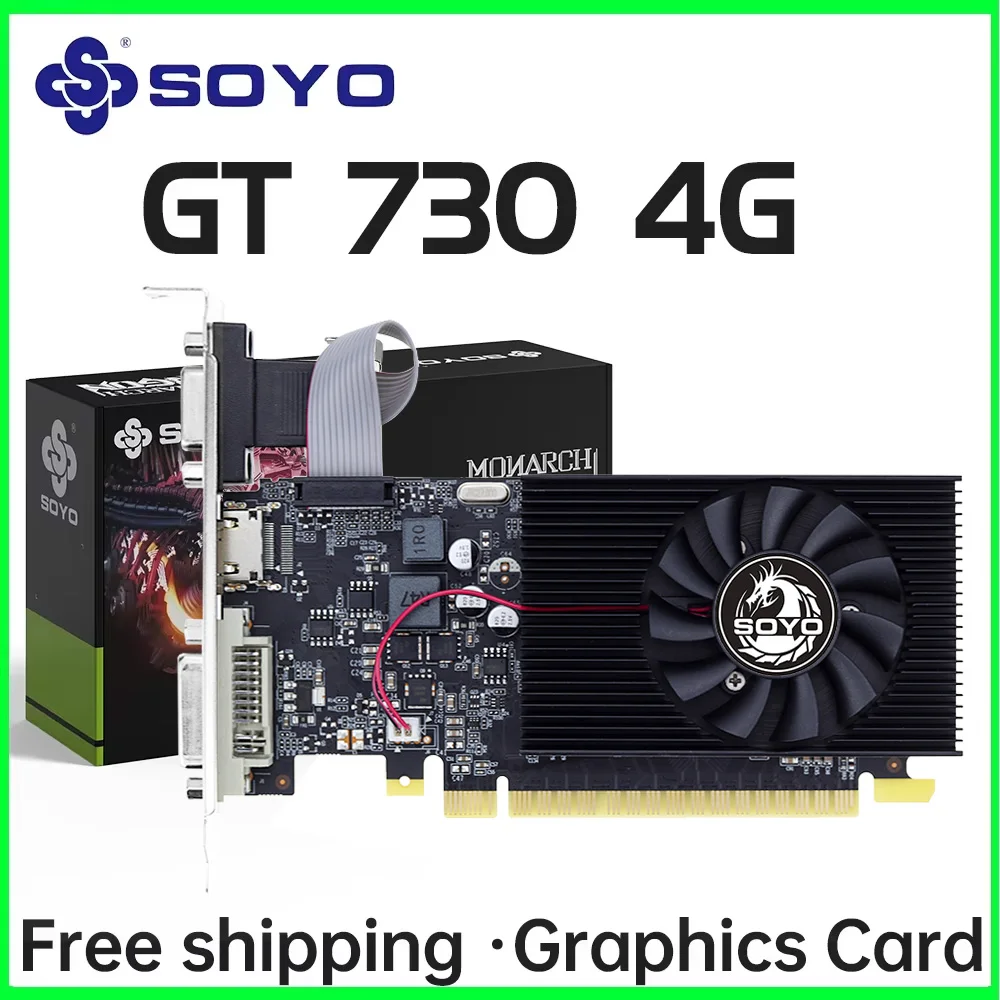 بطاقة رسومات SOYO GT730 بسعة 4 جيجابايت