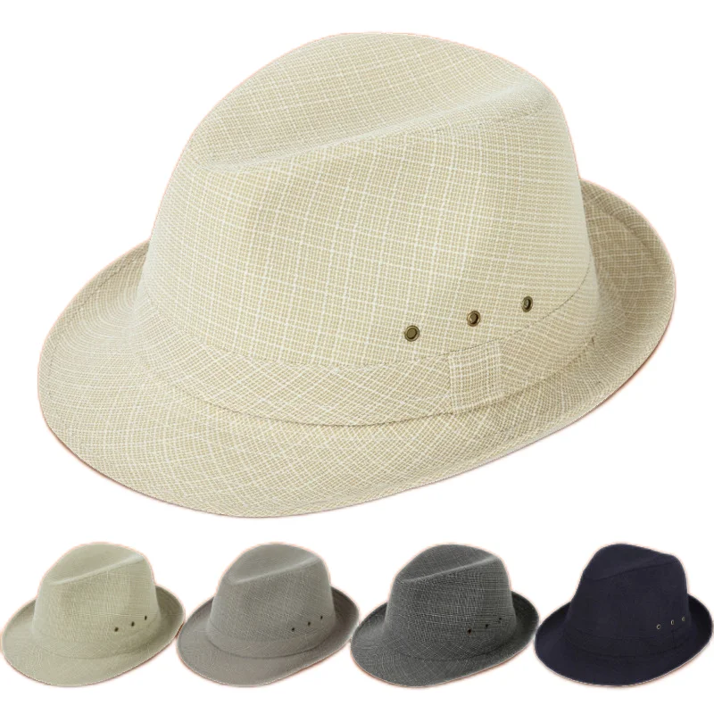 Classic Plaid Fedora Hat for Men