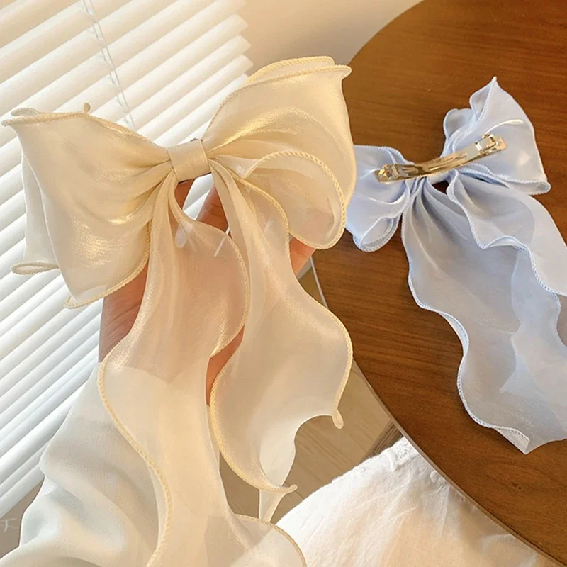 Sweet Chiffon Bow Hair Clips for Girls