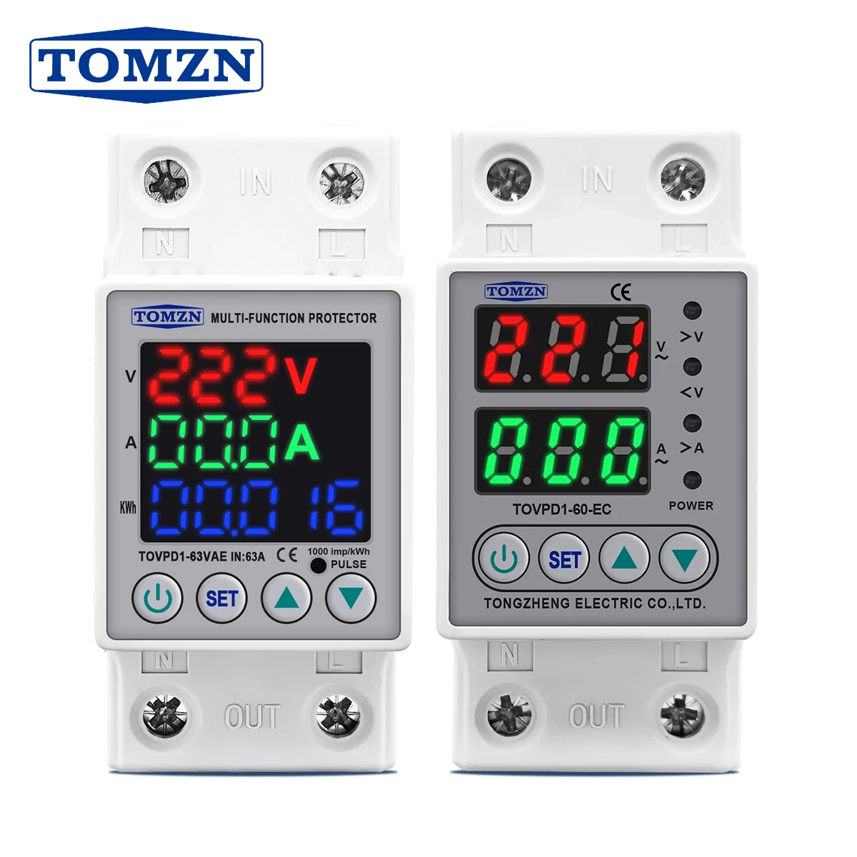 TOMZN DIN Rail Voltage Protector Relay