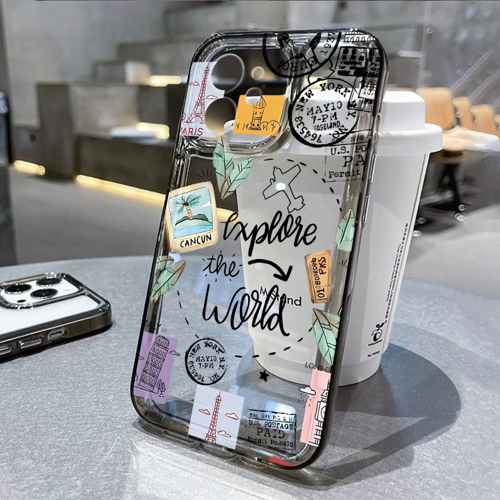 Transparent Airplane Route Phone Case