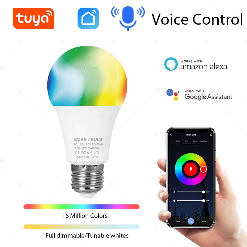 مصباح إضاءة LED ذكي مع تحكم صوتي