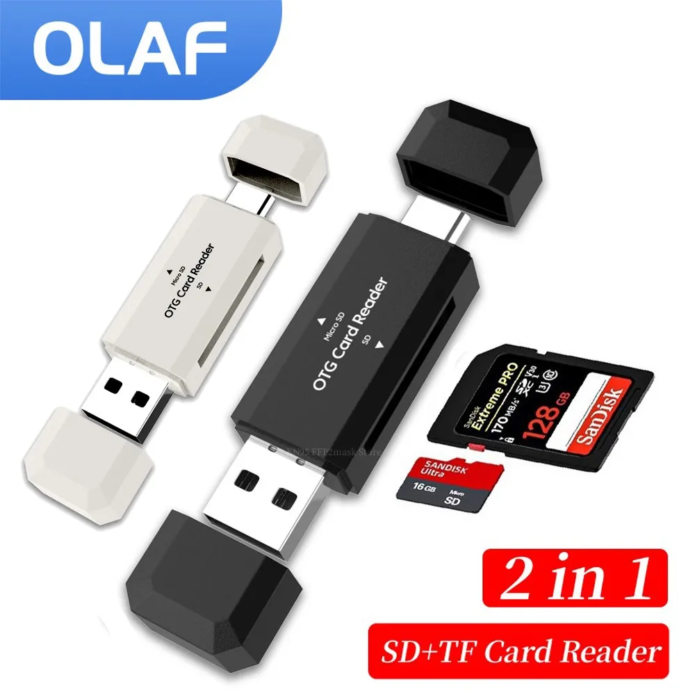 2 in 1 USB Type C SD Card Reader