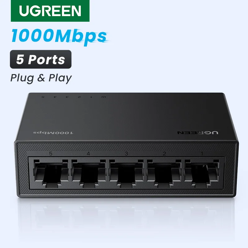 محول إيثرنت UGREEN 5 منافذ جيجابت