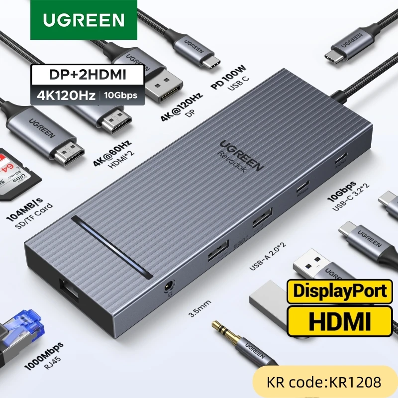 محور USB UGREEN 12 في 1 متعدد الاستخدامات