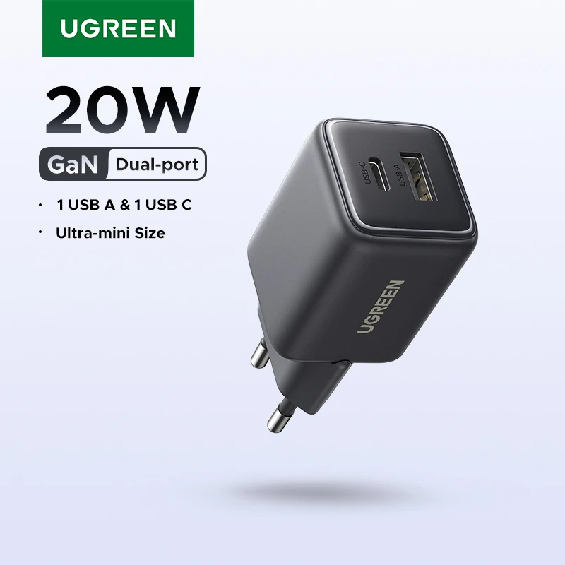 شاحن UGREEN 20 واط GaN USB-C