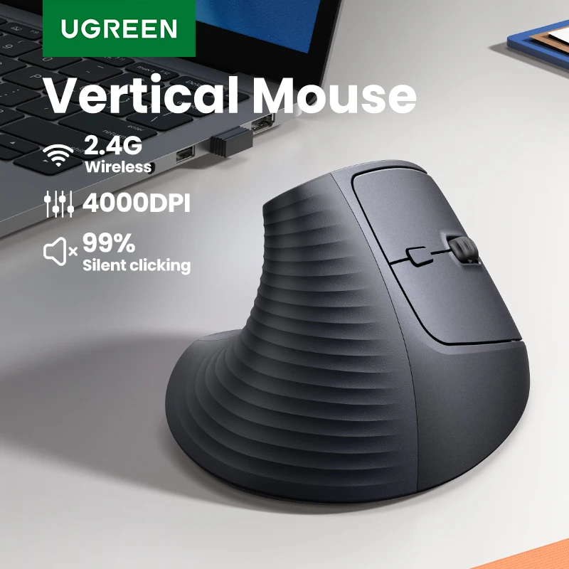 ماوس لاسلكي عمودي UGREEN المريح