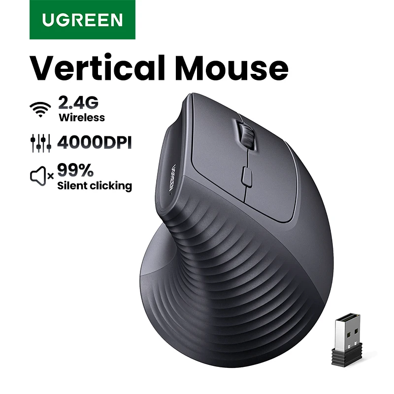 ماوس لاسلكي عمودي مريح من UGREEN