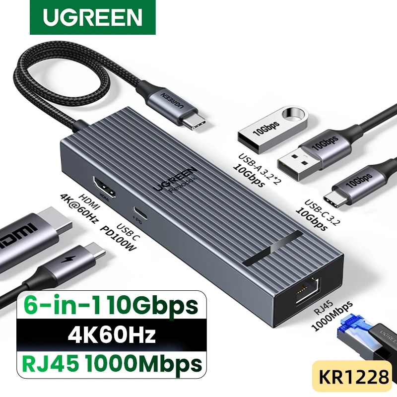 محول UGREEN 6 في 1 USB C