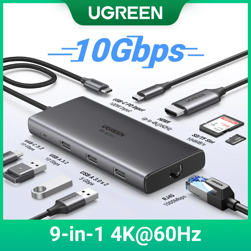 محور UGREEN 9 في 1 USB Type-C