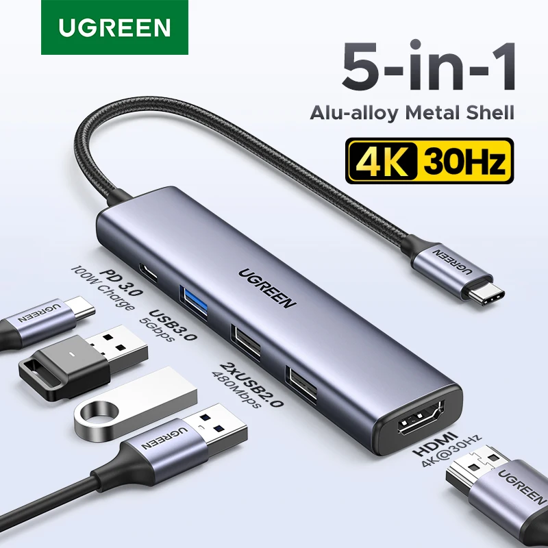 محول UGREEN USB HUB 5 في 1
