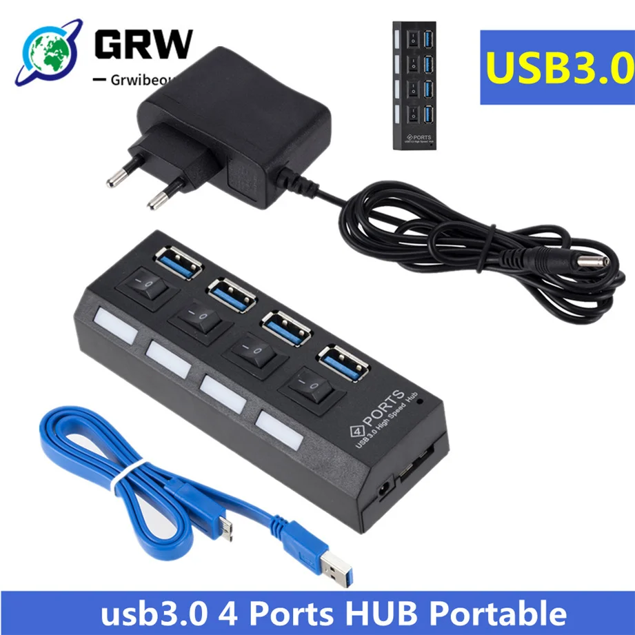 محور USB صغير 4 منافذ فائق السرعة