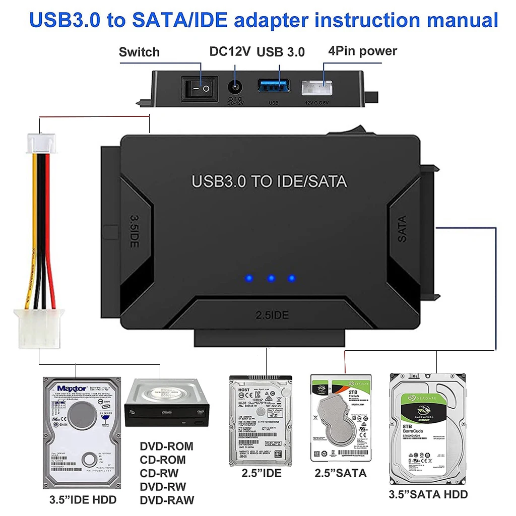 كابل تحويل USB 3.0 إلى SATA IDE