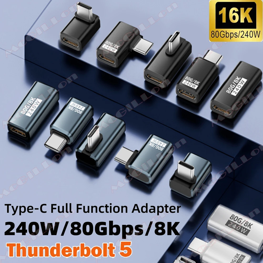 محول USB4 V2 نوع C 90 درجة