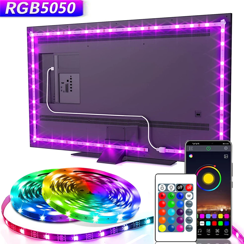 أضواء LED مرنة للتلفزيون مع تحكم عبر التطبيق