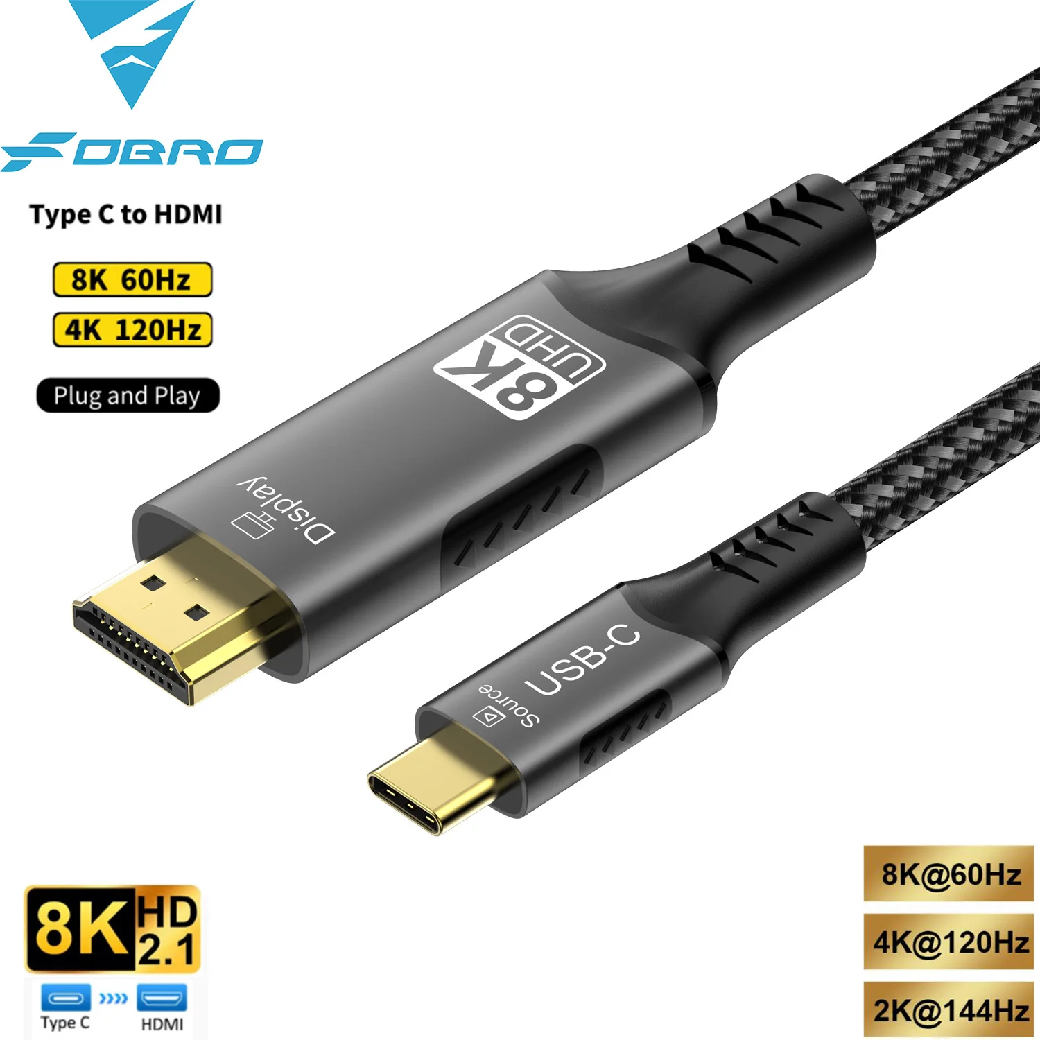 كابل USB C إلى HDMI 8K